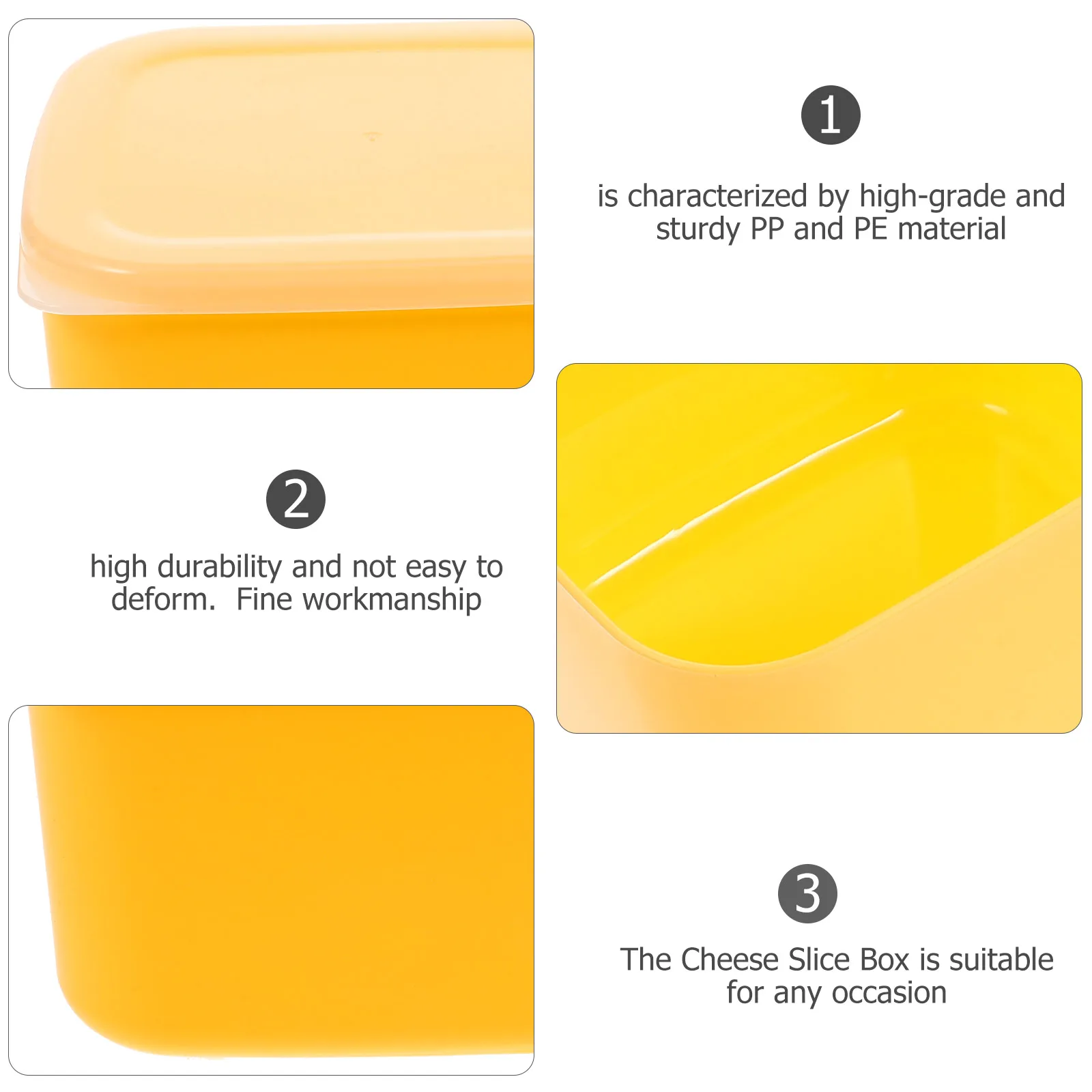 

1pc Cheese Container Fridge Reusable PP PE Material Long Lasting Storage Box Fresh Food Case Slice Holder Refrigerator