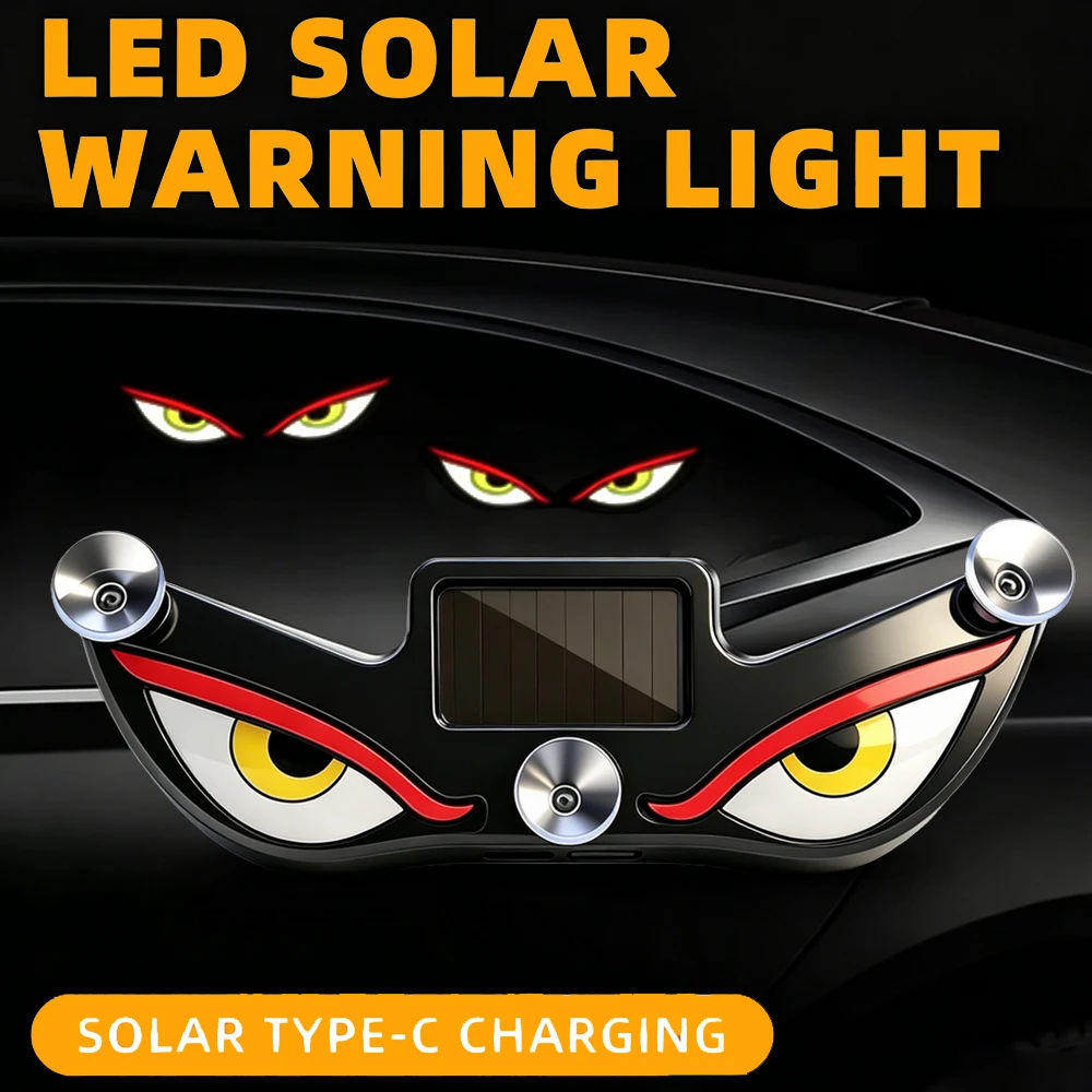 Solar DEMON EYE Ambient Light Dynamic Breathing Neon Light Car Decoration Rear Windshield Atmosphere Lights Car Accessories
