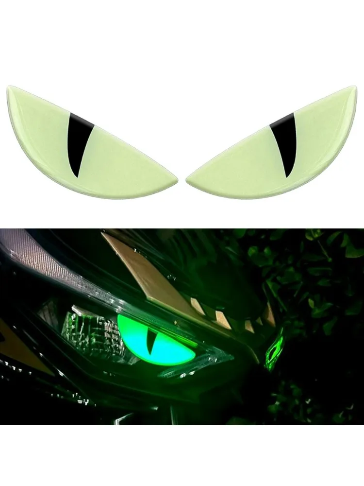 AliExpress NONE 3D Glow Evil Eye Decal Luminous Motorcycle Emblems Drop Glue Sticker for Scooter Electric Bike Night Safety Decor Styling Parts