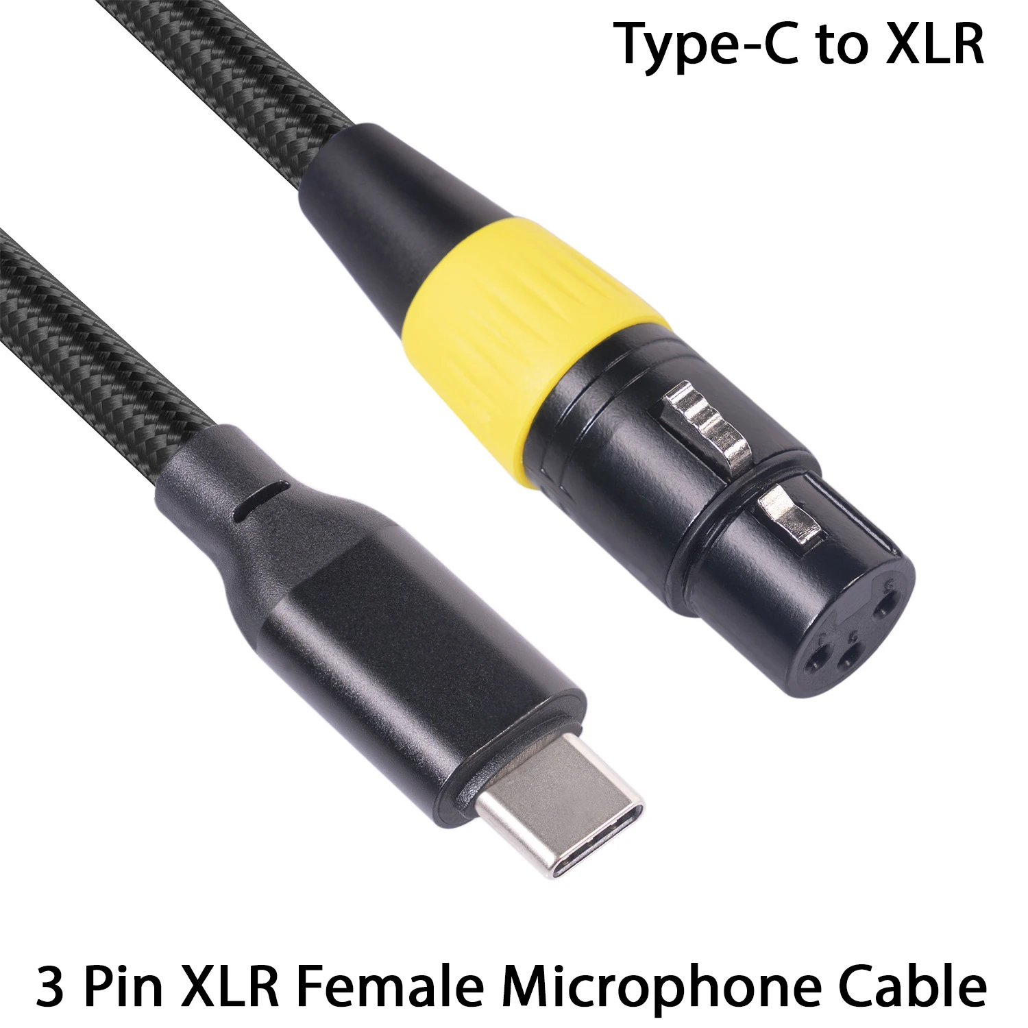 Type-C to XLR Female Cable USB-C Male to 3 Pin XLR Female Microphone Cable Connector Computer Audio Data Cable 2/3 Meters ﻿