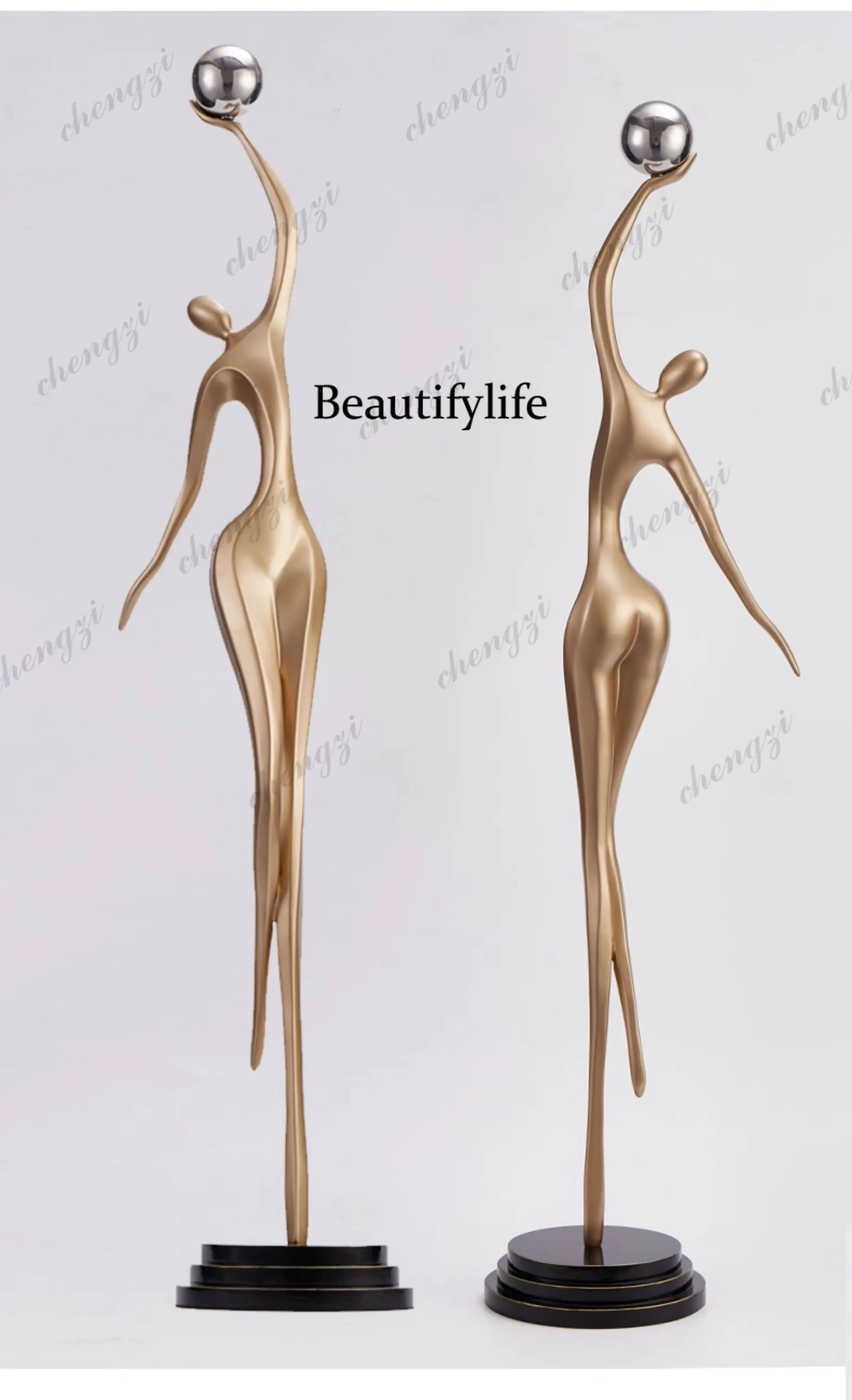 Italian minimalist sculpture vertical height one meter ornament entrance living room light luxury high-end decoration