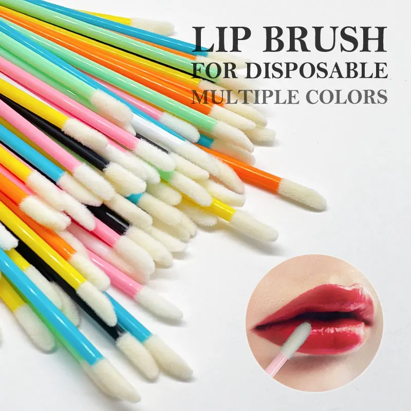 50 Stuks Wegwerp Lippen Borstel Mascara Wands Schonere Make-Up Labiales Borstels Wimper Extensie Lippenstift Borstel Voor Make-Up Tools