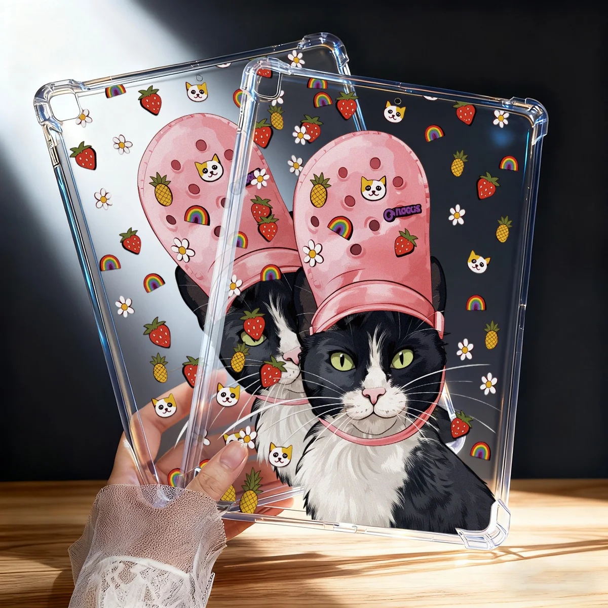 Butterfly Love Heart Transparent Tablet Case for Apple iPad Pro 12.9 13 9.7 10.5 A16 11 10 9 Air 13 Mini 6 Cover Dreamy Colorful
