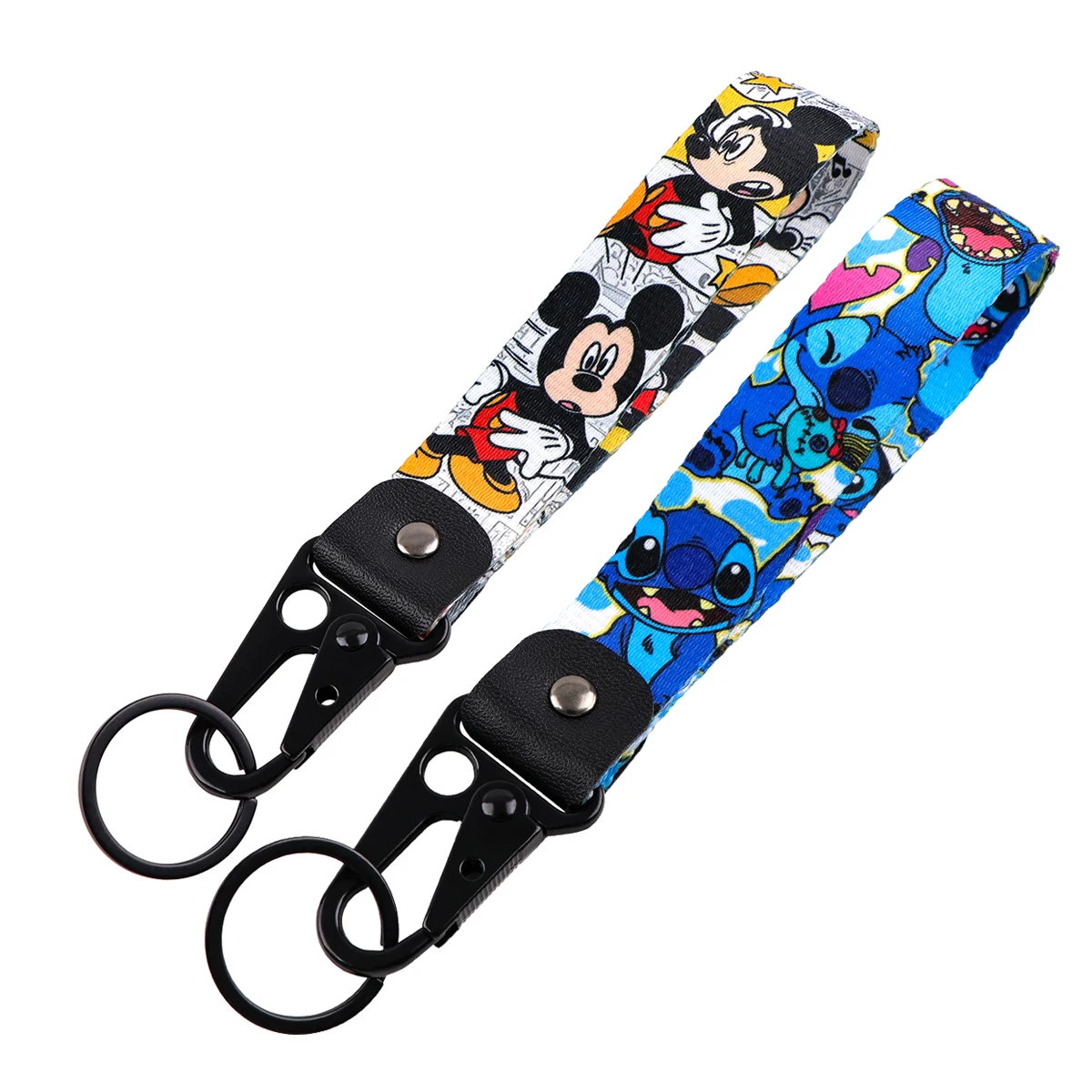 

Anime Movie Stitch Keychain Cartoon Mouse Keychain for Women Men Pendant Key Rings Art Short Lanyard Key Tags Accessories Gifts