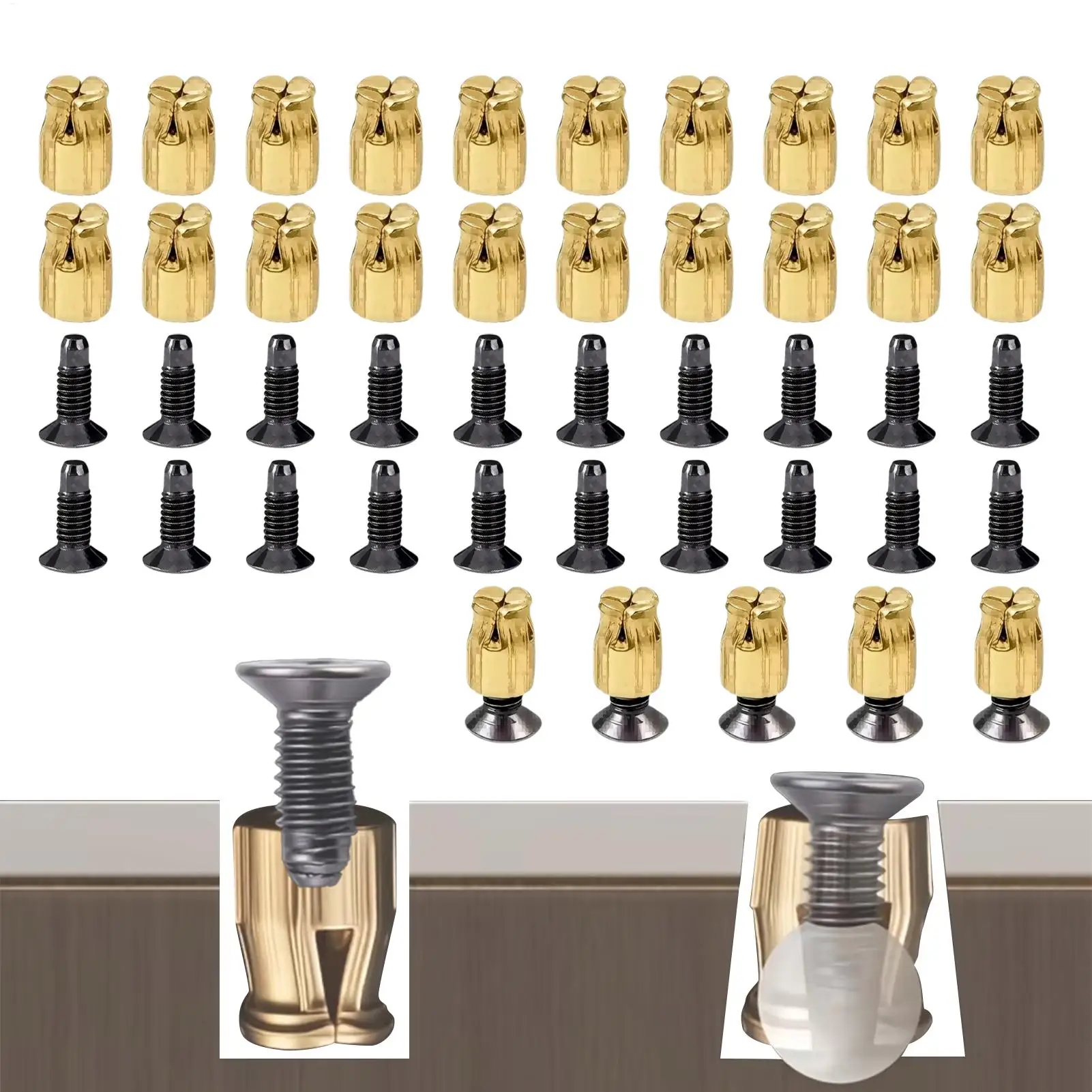 25PCS Hinge Screw Hole Repair Kit Expansion Anchor Inserts For Stripped Holes, Heavy Duty Cabinet Door Furniture Fix