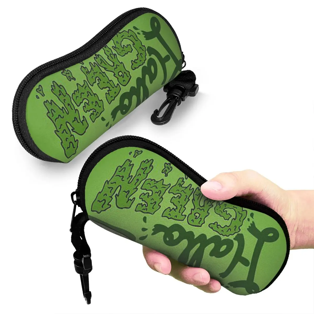 그린 차트루즈 병 유화 그림 음료 쉘 안경 케이스 휴대용 선글라스 박스 여성 남성 소프트 안경 가방 파우치