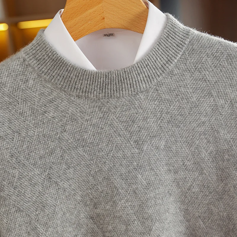 2025 nuevo suéter de cachemira para hombre Otoño Invierno 100% suéter cálido de cachemira suave y cómodo jersey de punto camisa Base