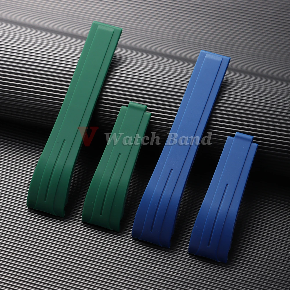 20mm 21mm 22mm Curved Silicone Strap for Rolex DAYTONA SUBMARINER Yacht-Master GMT Explorer Wrist Band Rubber Sport Bracelet