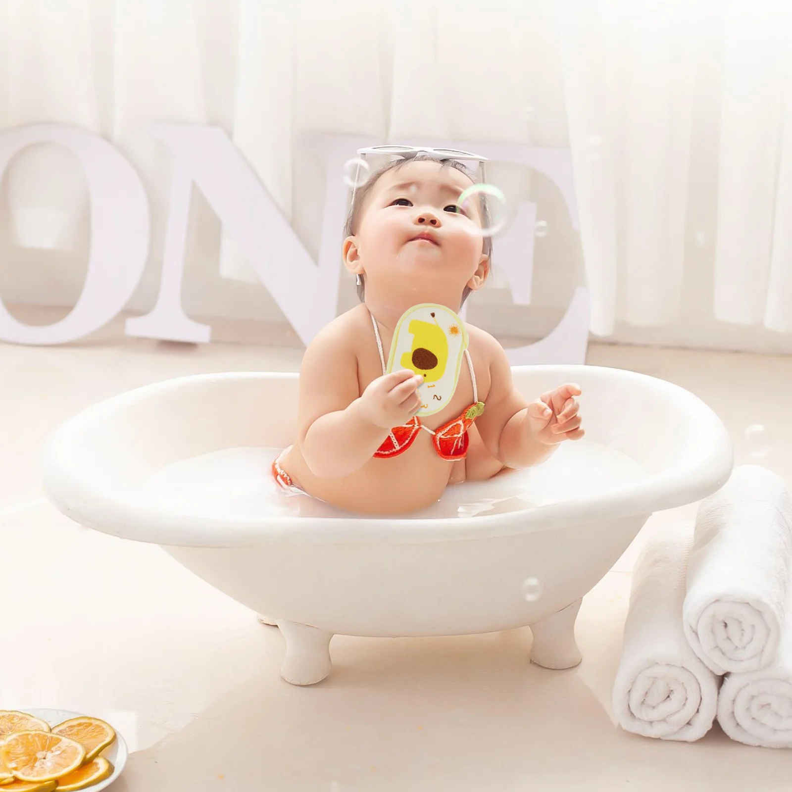 

2Pcs Baby Bath Scrubbers Soft Towel Fabric Cotton Material Comfortable Portable Shower Tool for Infant Toddler Bathing Supplies