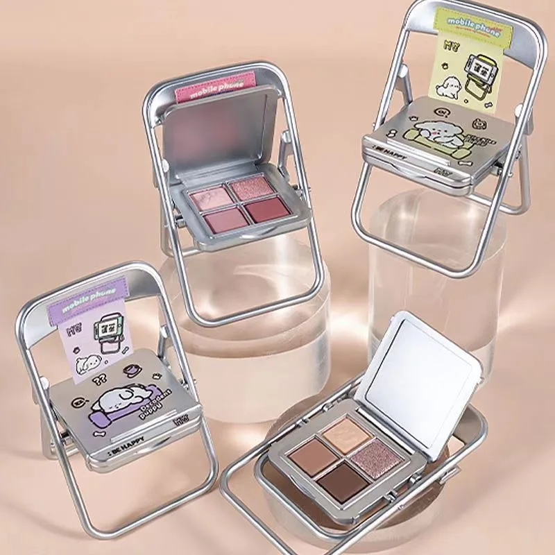 Eyeshadow Palette Blendable Matte Shimmer or Metallic Colors for Daily Makeup 4 Colors Mobile Phone Holder Chair Design