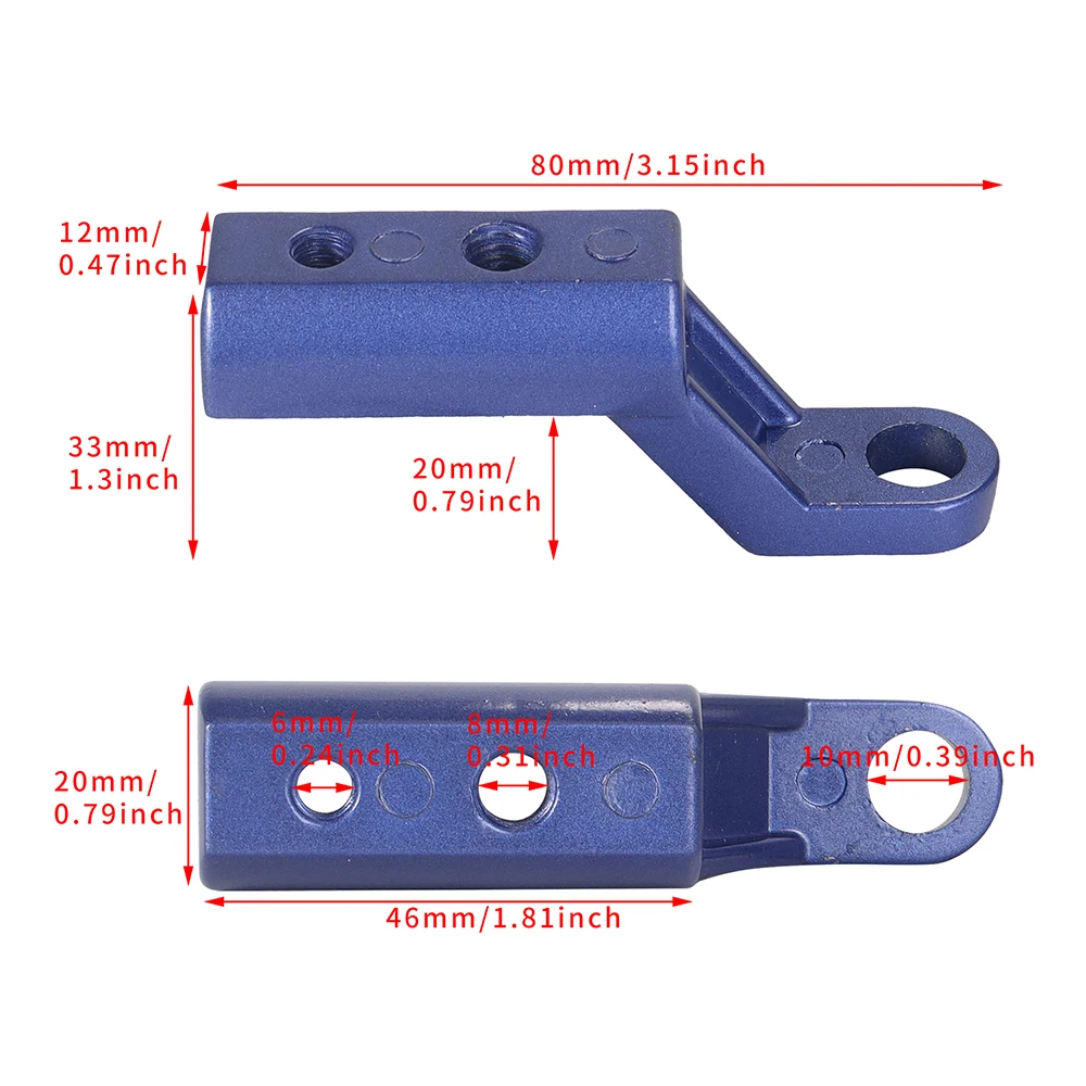 Blue Motorcycle Extender Bracket for Scooter ATV Rearview Mirror Mount Extension Bracket Universal Fixing Spotlight Phone Holder