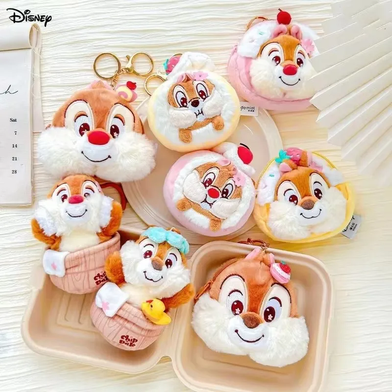 Genuine Anime Disney Chip \'n\' Dale Stuffed Plush Toys Dolls Keyring Cartoon Car Decoration Plushies Children\'s Birthday Gifts