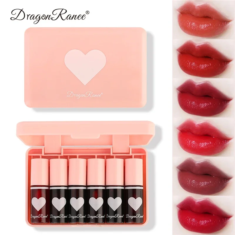 6pc Lipstick Set Lip Gloss Lip Makeup Autumn and Winter Moisturizing  Long-lasting Waterproof  Lipstick Nonstick Cup Cosmetics