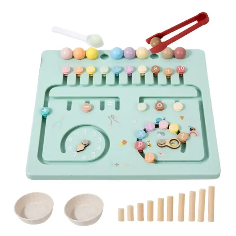 

Abacus For Kids Math Colorful Math Manipulatives Kindergarten Board Games Wooden Multi-Functional Counting Toys For Number