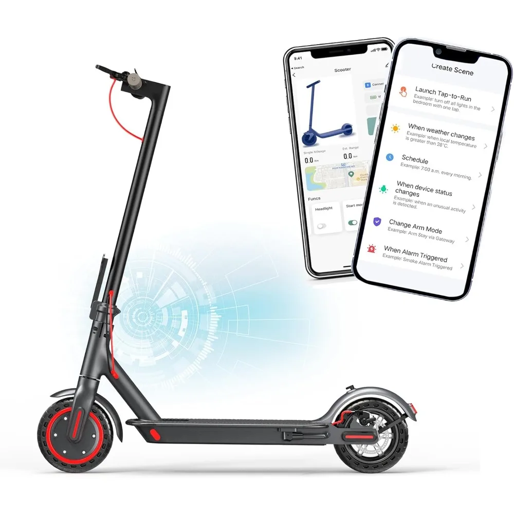 Electirc scooter- 350W Motor, 8.5'' Solid Tire, Max 21 Miles Range, Max 19 MPH Speed, Folding Commuting Electric Scooter Adults