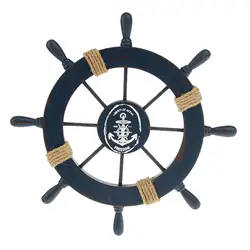 Beach Wooden Ship Wheel Rudder Home Wall Hanging Decor 4 Colors