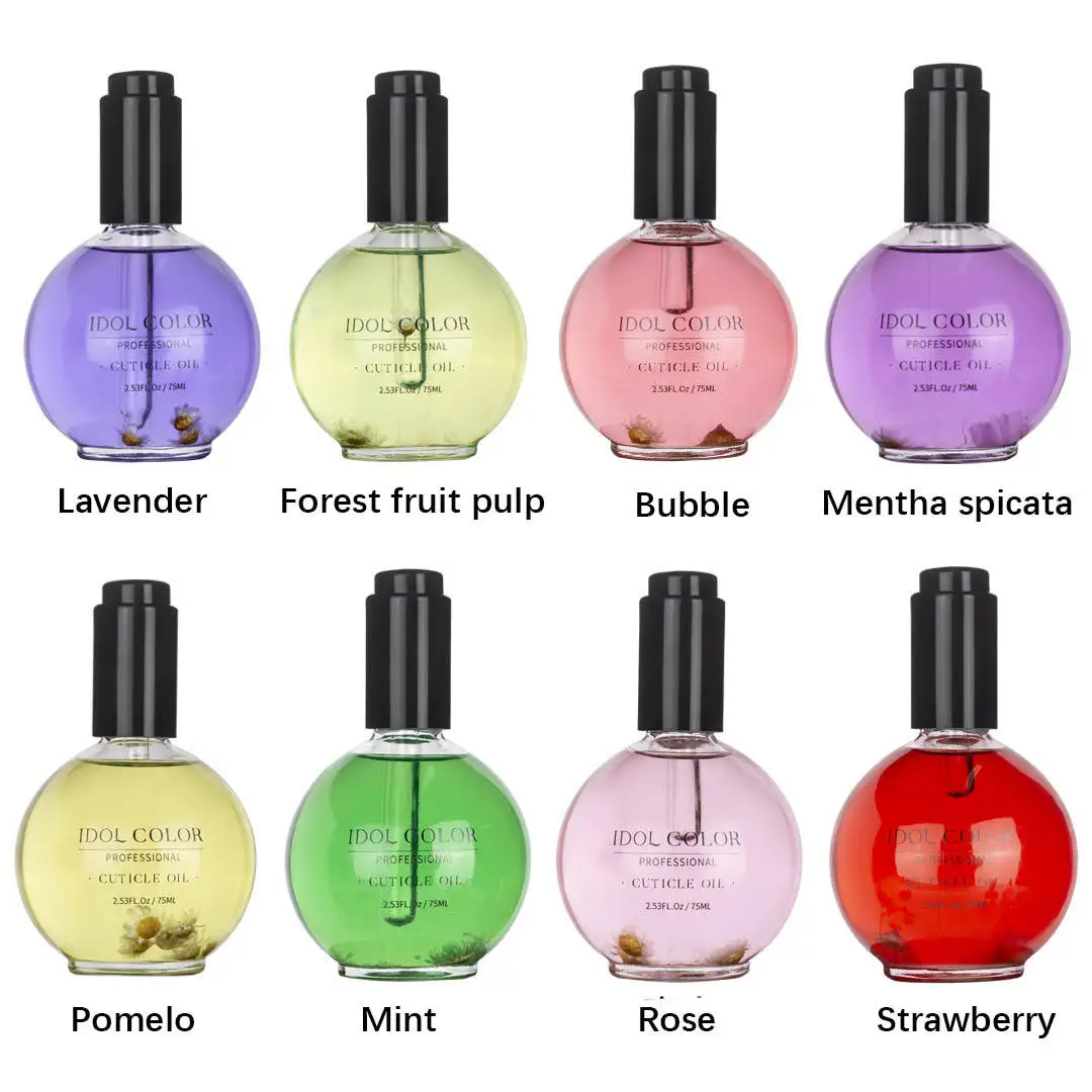 IDOL COLOR Olio per cuticole, 2,56 FL Oz, Sapore di fragola, Ripara le cuticole e migliora la lucentezza delle unghie, la durezza e la tenacità
