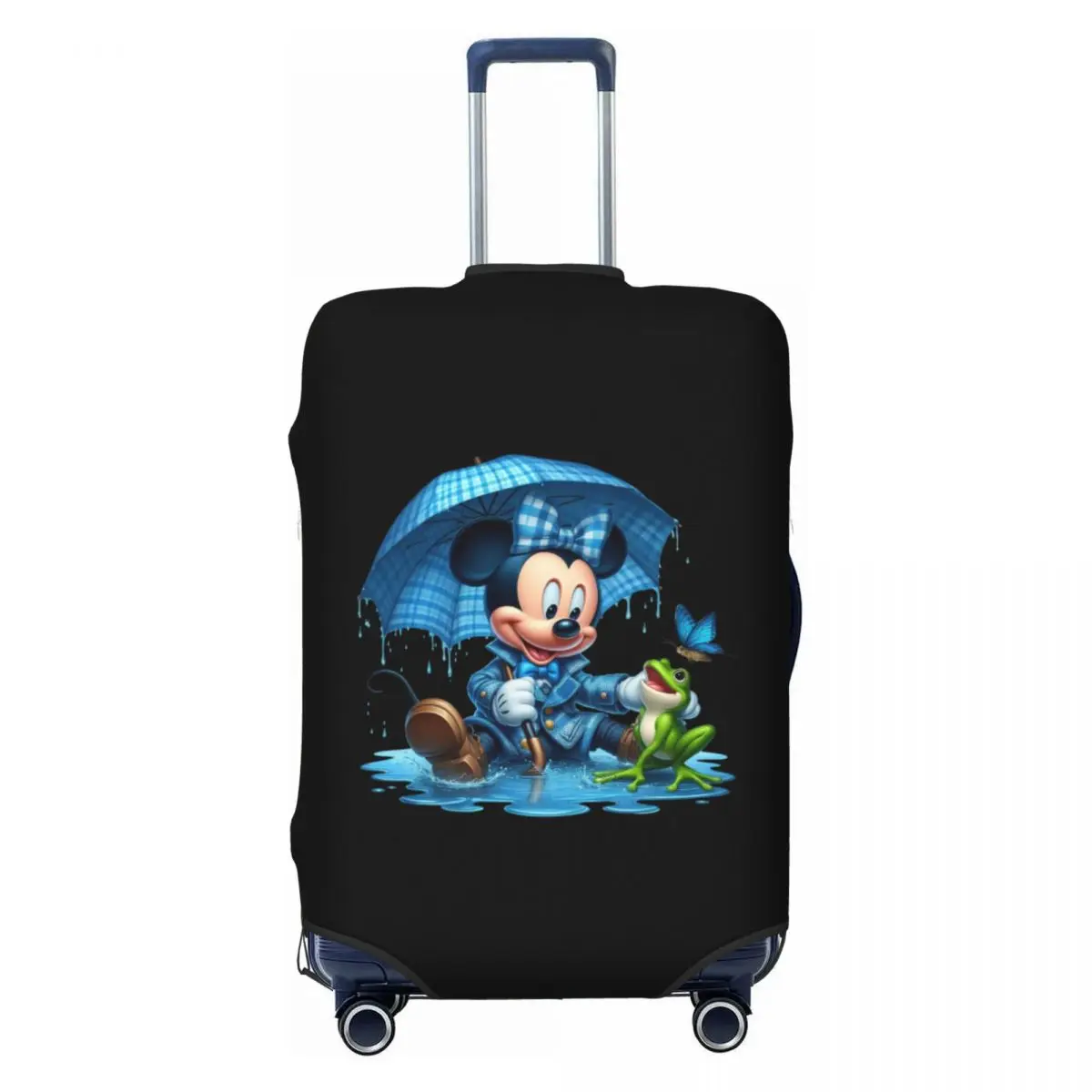 

Custom Mickey Mouse On A Rainy Day Luggage Cover Funny Suitcase Protector Covers Suit For 18-32 inch