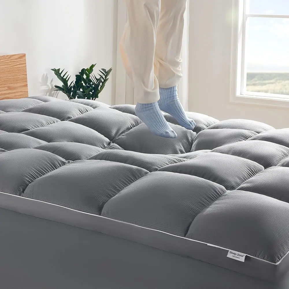 

Mattr Topper King Size, дополнительный коврик для матраса для боли, плюшевый и поддерживающий чехол для матраса, защита для матраса с глубокими карманами,