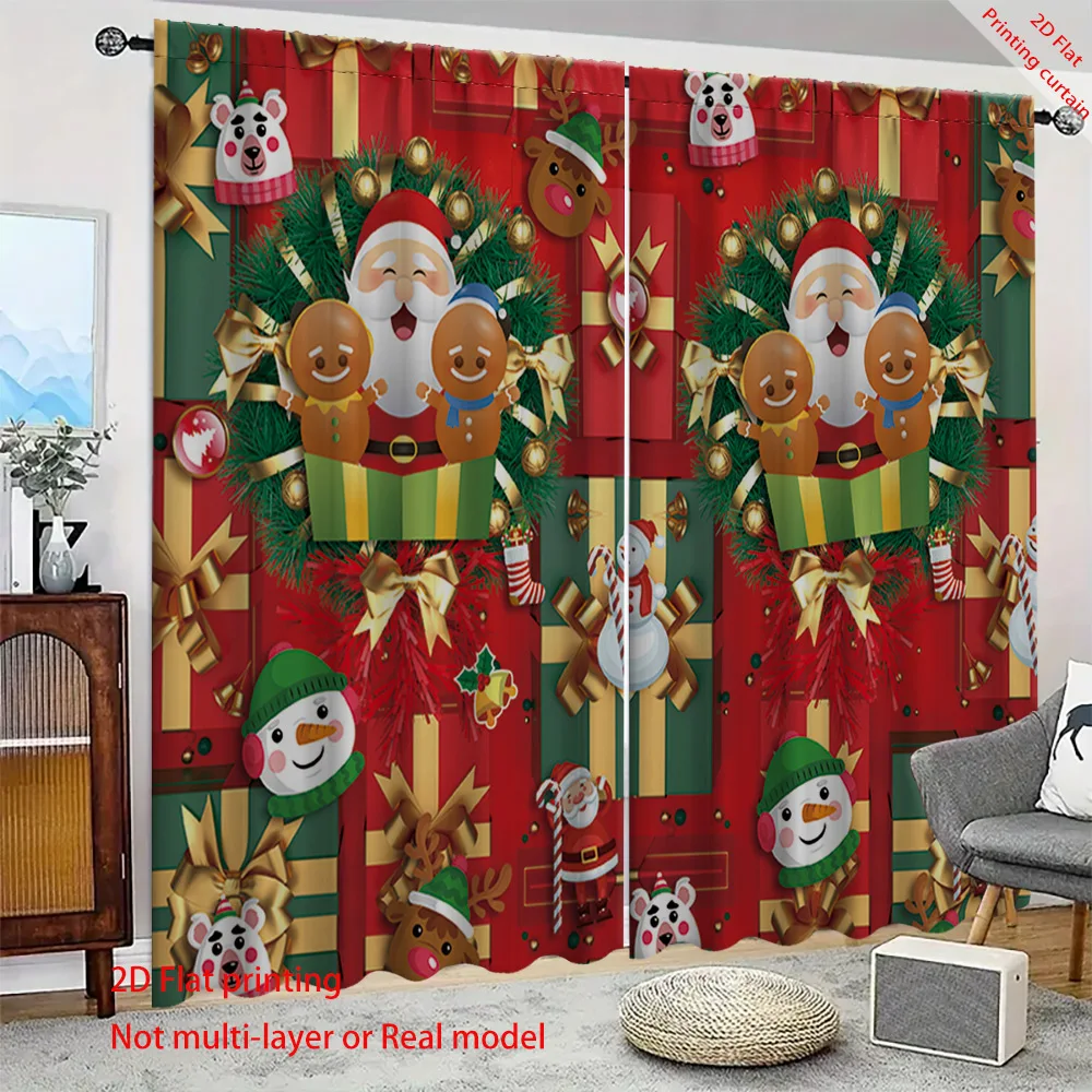 

Christmas snow patterned printed curtains, aesthetic home decoration, bedroom, living room, dormitory, office sunshade curtains