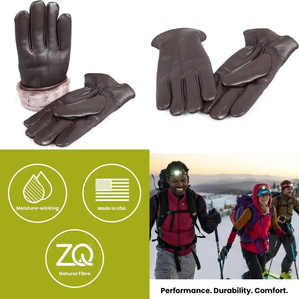 

Brown Premium Sheepskin Fur Lined Leather Gloves for Men, XL Size, Luxury Winter Warmth