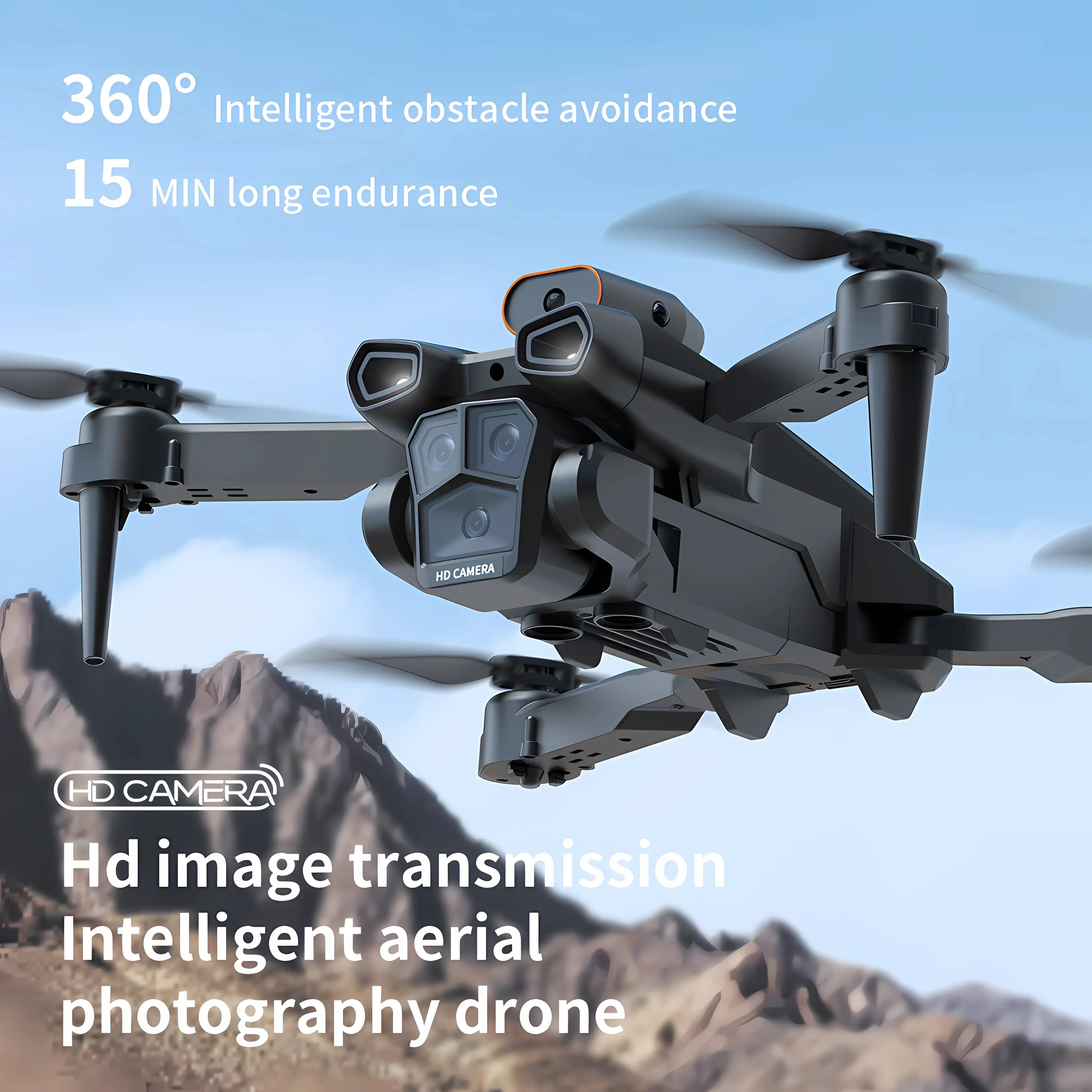 New H12 Mini Drone 8K Professinal Three Camera Wide Angle Optical Flow Localization Four-way Obstacle Avoidance RC 8000M