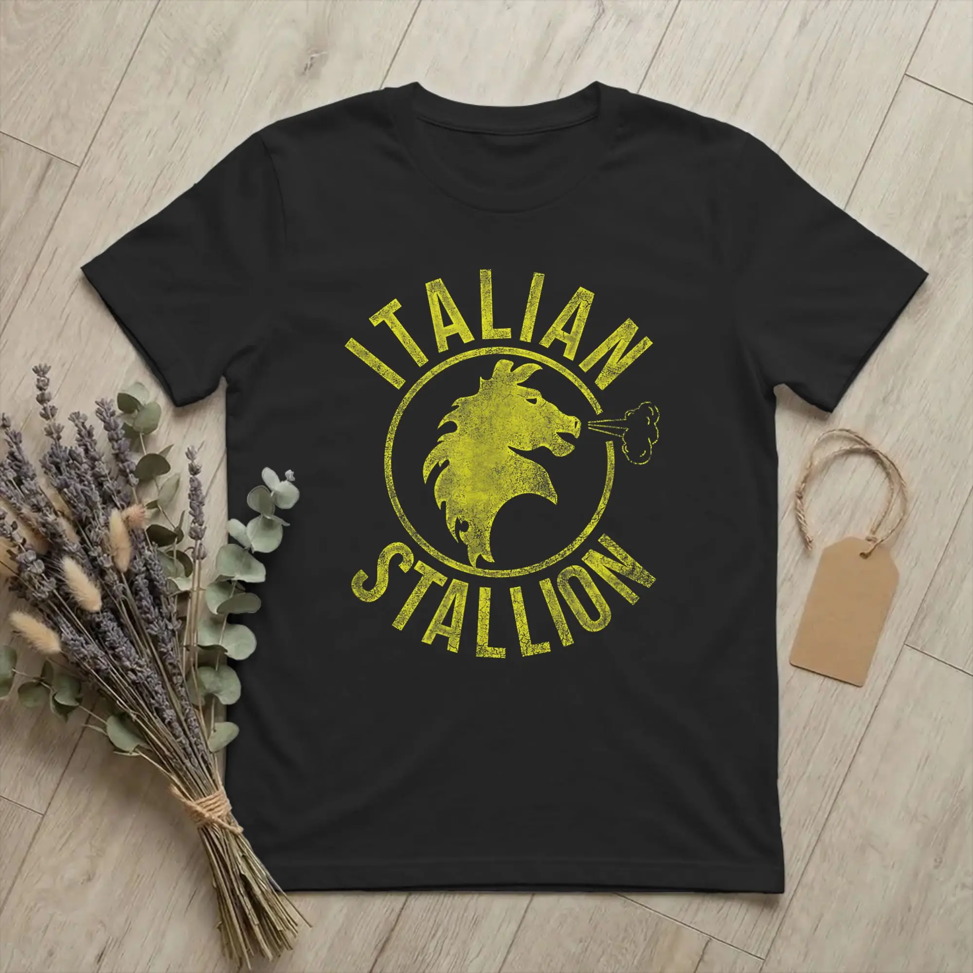 Rockys Italian Stallion Horse T Shirts for Men 100% Cotton Casual T-Shirt Crewneck Boxing Movie Tees Short Sleeve merch Printed