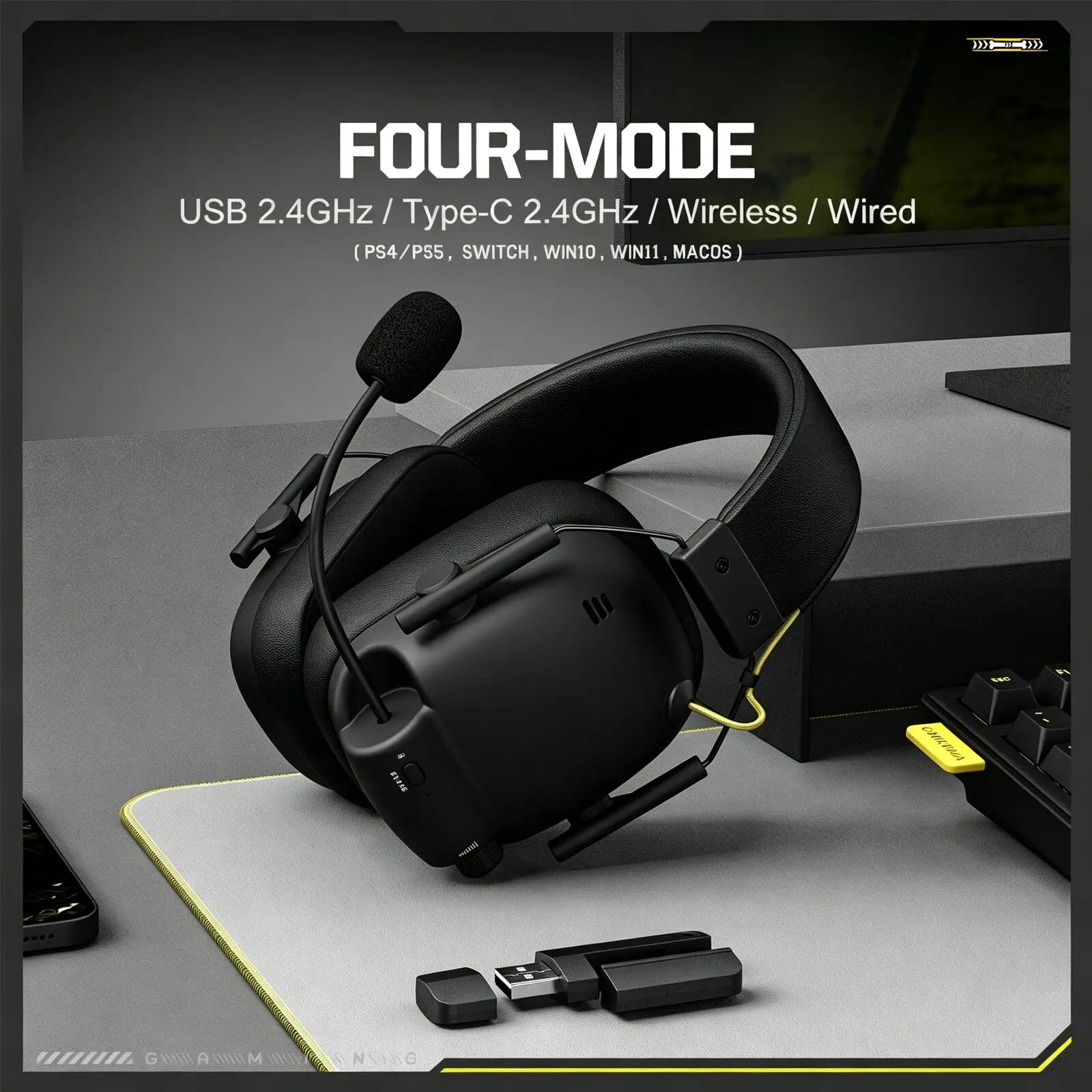 Cross-Border ONIKUMA GT888 Wireless Headset Over-Ear Three-Mode Bluetooth Gaming Computer Headset With Microphone for Outdoors
