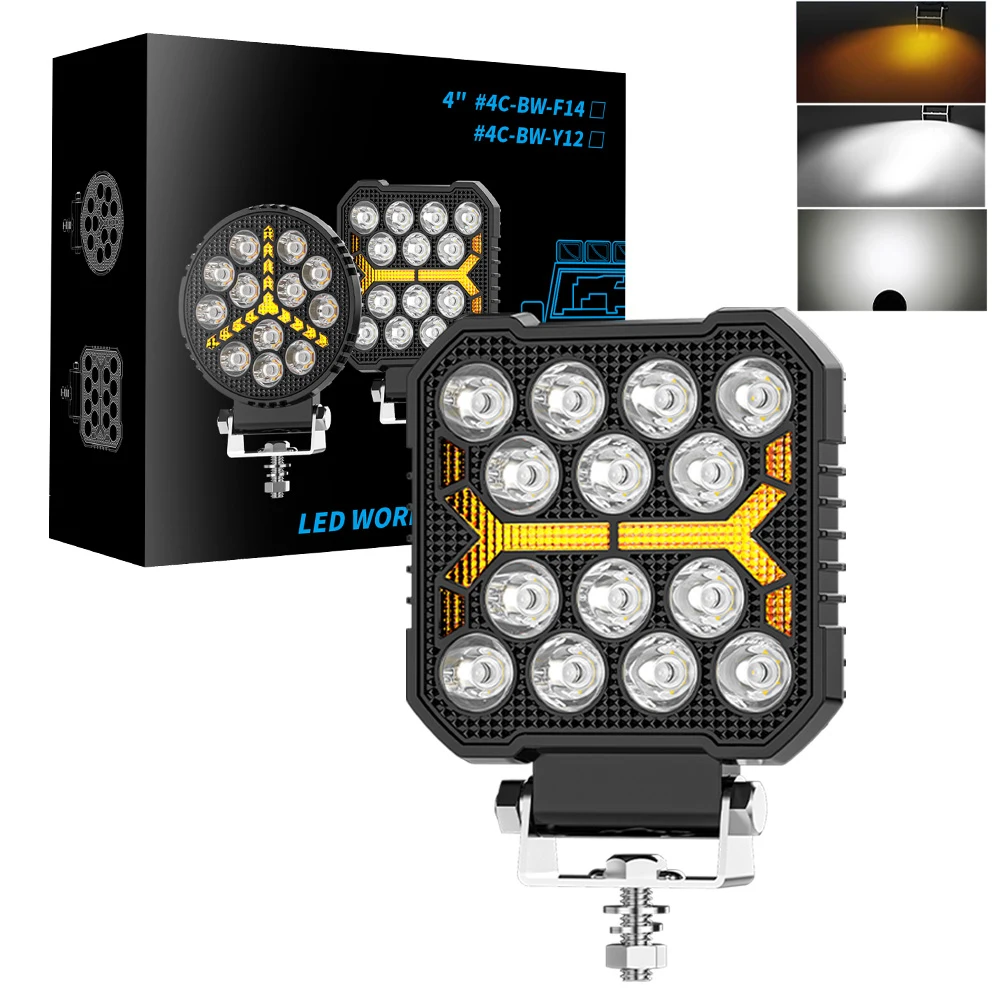 

NLpearl 4-дюймовый светодиодный рабочий свет Spot Beam Желтый DRL Светодиодные прожекторы для бездорожья 4x4 Грузовики Мотоцикл Автомобиль ATV UTV 12V 24V