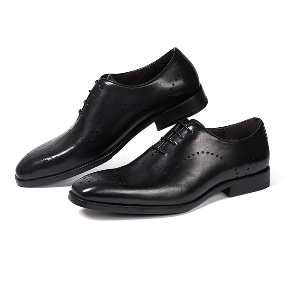 Fashion Business casual Men Leather Shoes British Style Cowhide Brogue Carved Retro Oxford Shoes Men for Wedding Party