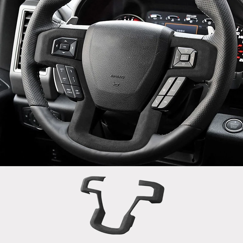 

Made of Alcantara Car Steering Wheel Frame Trim Cover Decorative Suede Car For Ford Raptor F-150 2017 2018 2019 car Accessories