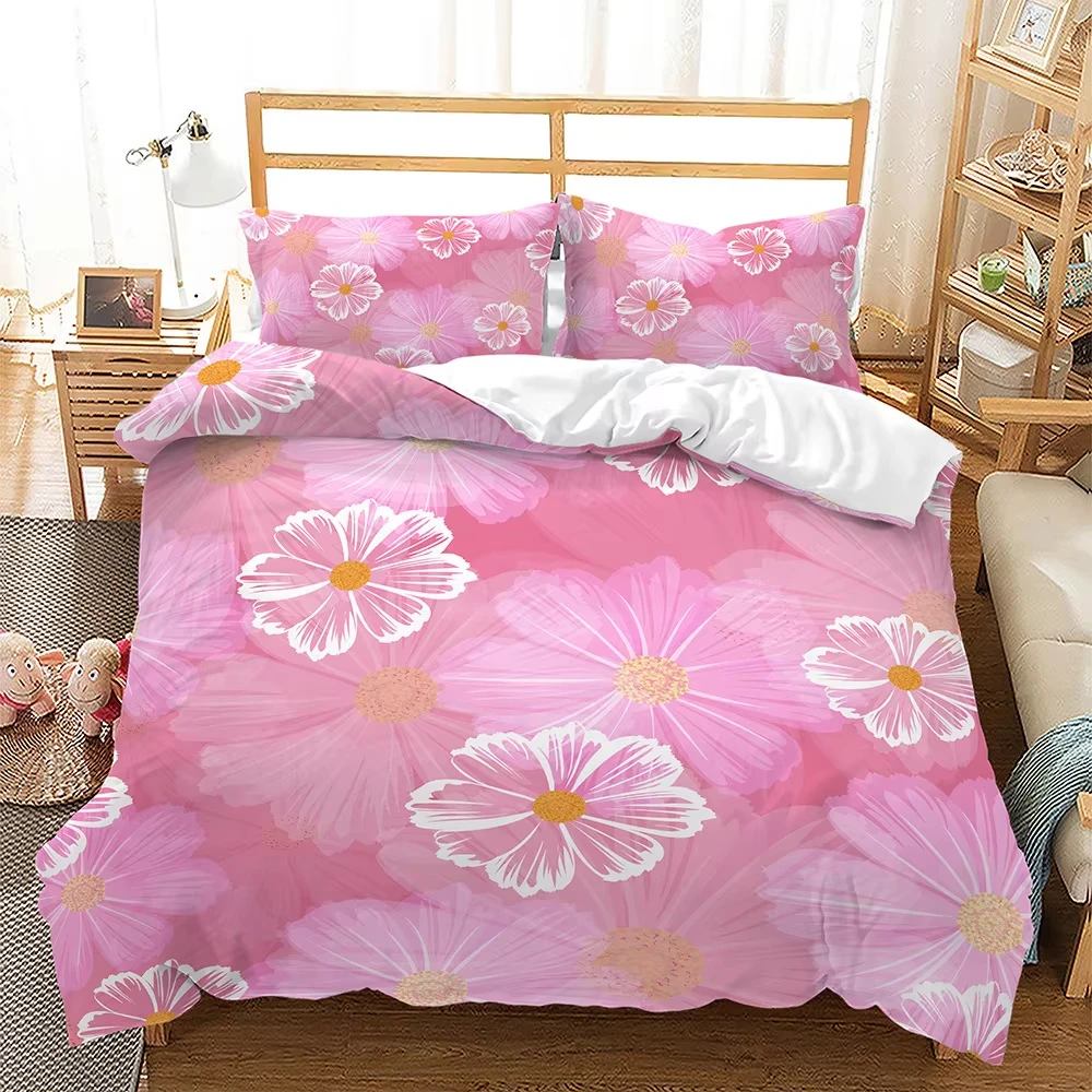 Watercolor Floral Duvet Cover Boho Flower Comforter Cover Ink Painting Style Blossom Bedding Set Pastoral Branches Quilt Cover