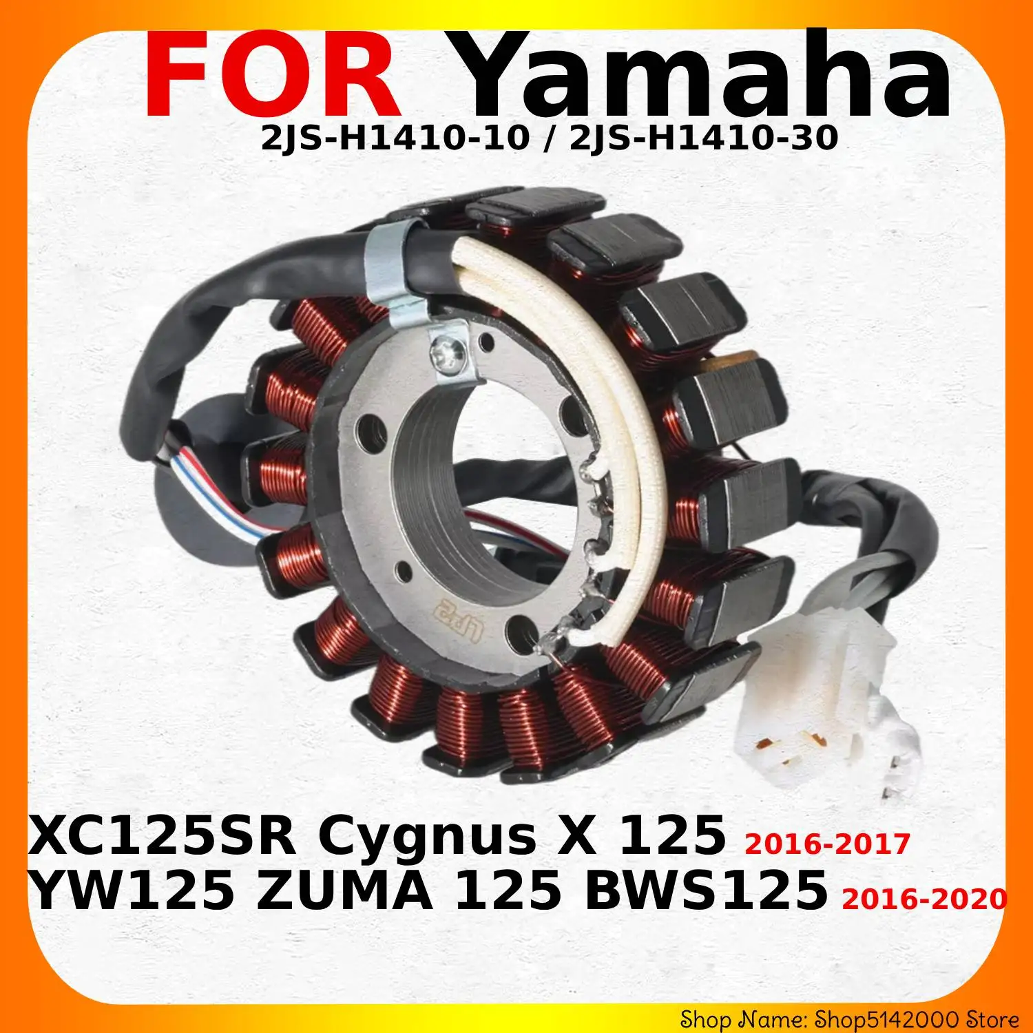 

Motorcycle Ignition Coil Stator Fits for Yamaha XC125SR Cygnus X 125 and YW125 ZUMA 125 BWS125 OEM: 2JS-H1410-10 / 2JS-H1410-30