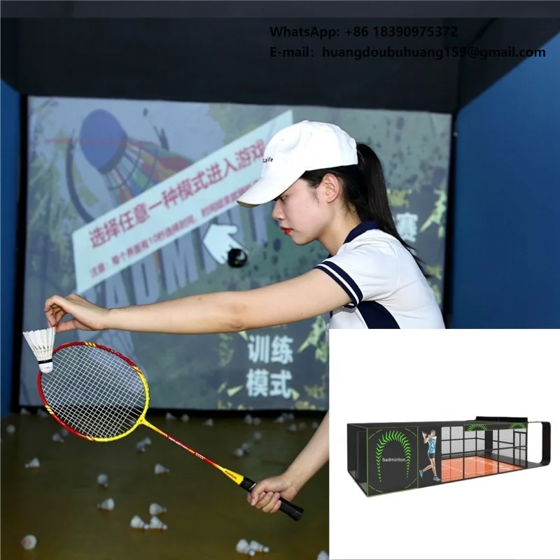 

Smart Gym Interactive Badminton Training Simulator Indoor Game Machine Digital Sports AR Badminton Practice Trainer Simulation