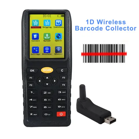 Coletor de código de barras sem fio 1d contador de inventário pda coletor de dados scanner de código de barras para gerenciamento de biblioteca de armazém