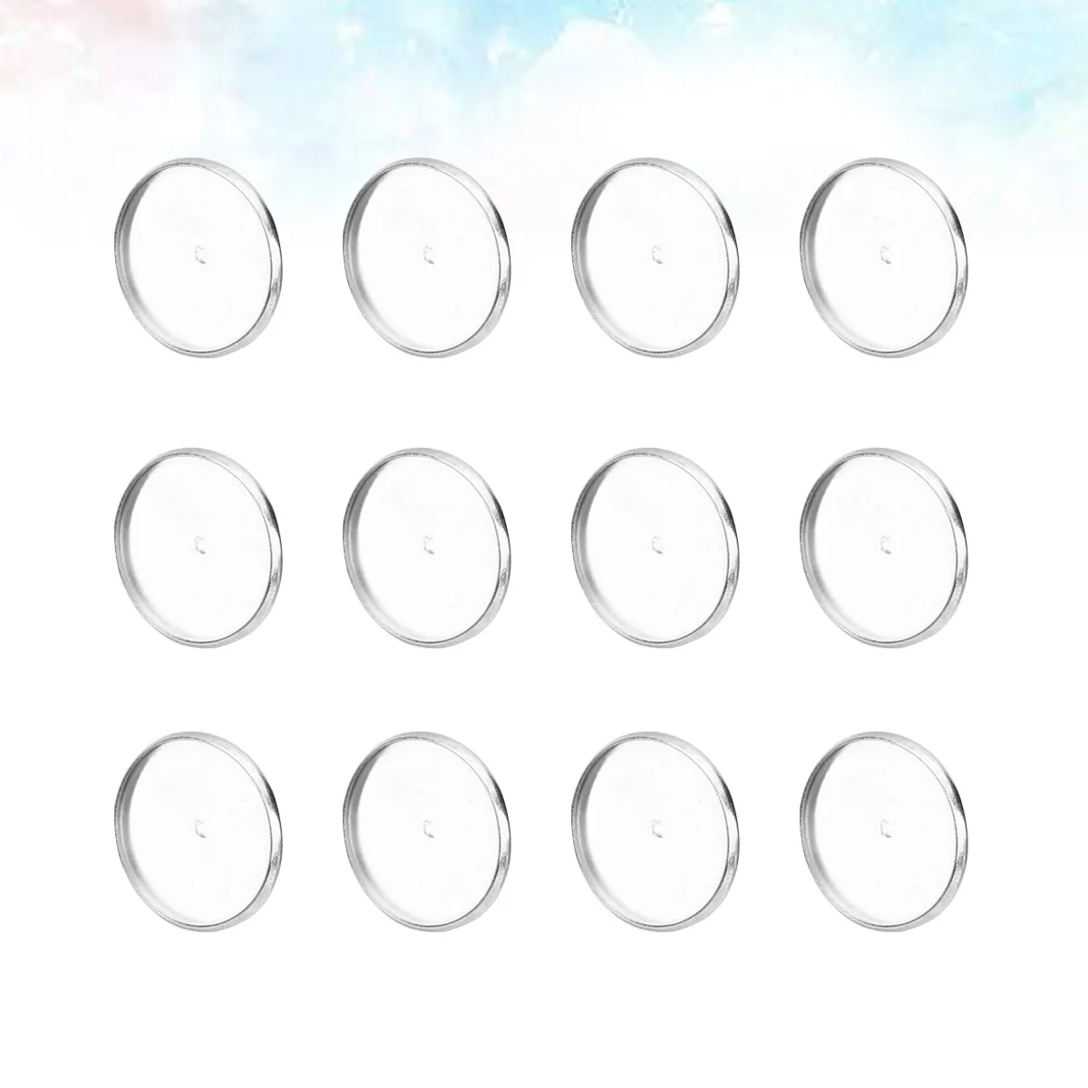 20Pcs Brooch Bottom Support Stainless Steel Round Plate DIY Breastpin Bottom Tray Clasp Badge Buckle 16Mm Inside Diameter DIY