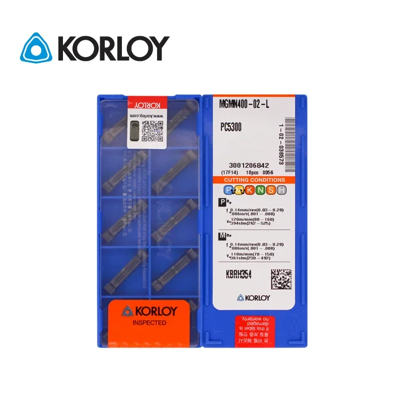 10pcs KORLOY MGMN400 MGMN400-02-R MGMN400-02-L MGMN400-04-R MGMN400-04-L PC5300  Grooving Face Grooving Carbide Turning Inserts