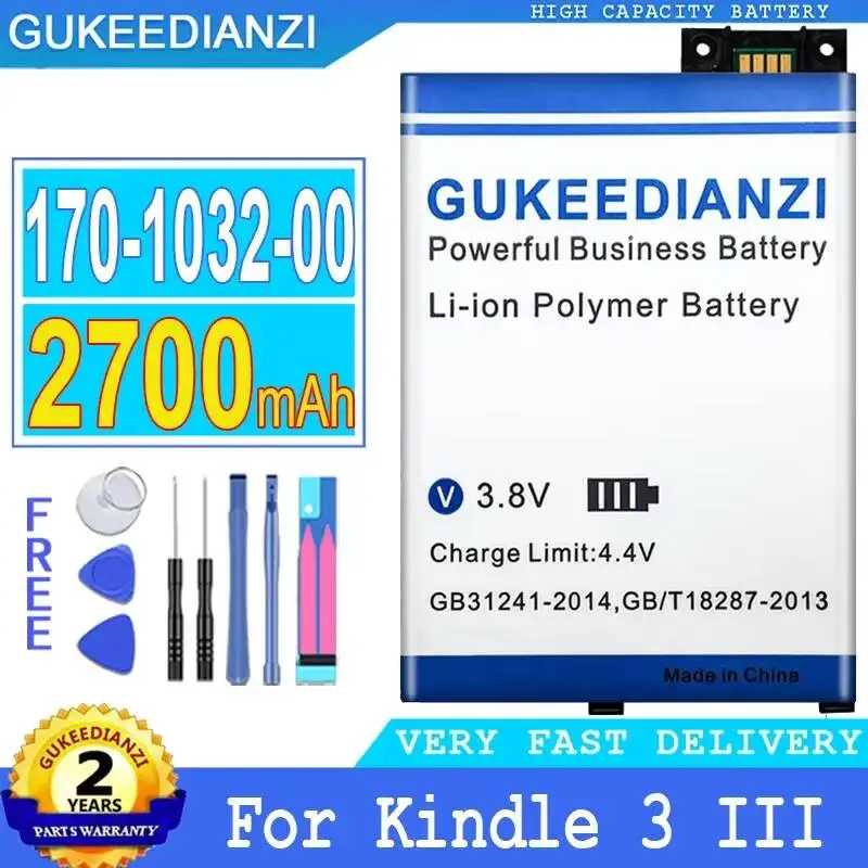 

For Amazon Kindle 3 Iii Keyboard Ereader D00901 Graphite Tablet Battery 2700mAh 170-1032-00 Environmentally Friendly