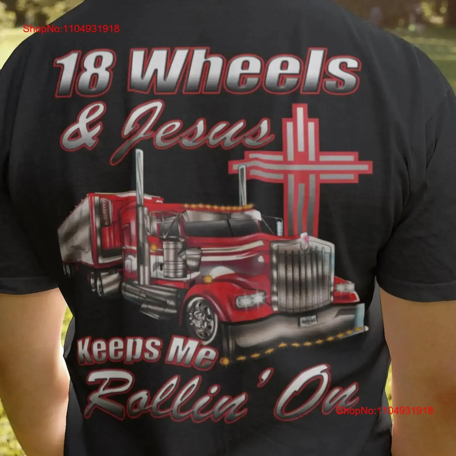 

Christian Trucker T Shirt 18 Wheels And Jesus s For Truckers vintage Washed Stretched graphic Stylish designer clothes