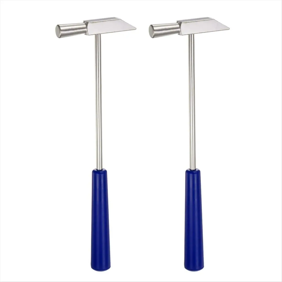 AA14 2pcs Double Face Small Metal Hammer 8 Inch Round Triangle Dual-Head Multifunctional Mallet