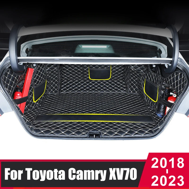 

Custom Car Trunk Mat For Toyota Camry 2018 2019 2020 2021 2022 2023 XV70 Hybrid Waterproof Boot Carpets Cargo Liner Car styling