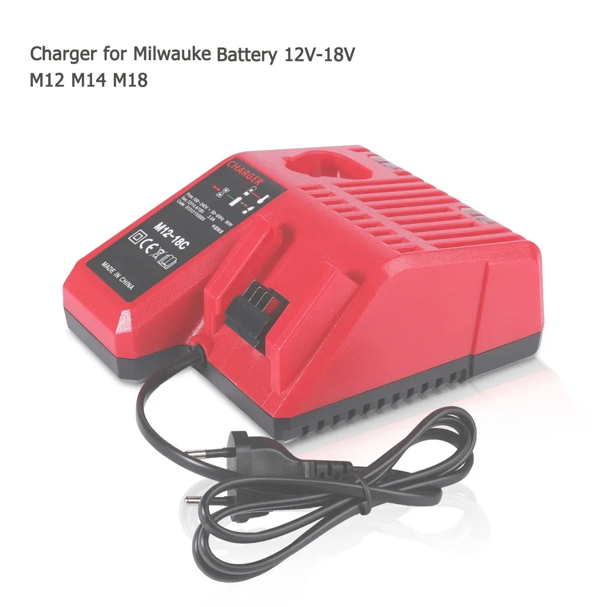 

M12 M14 M18 Charger for Milwauke 14.4V 18V 10.8V 12V Li-ion Battery 48-11-1815 48-11-1820 48-11-1840 48-11-1850 48-11-1828