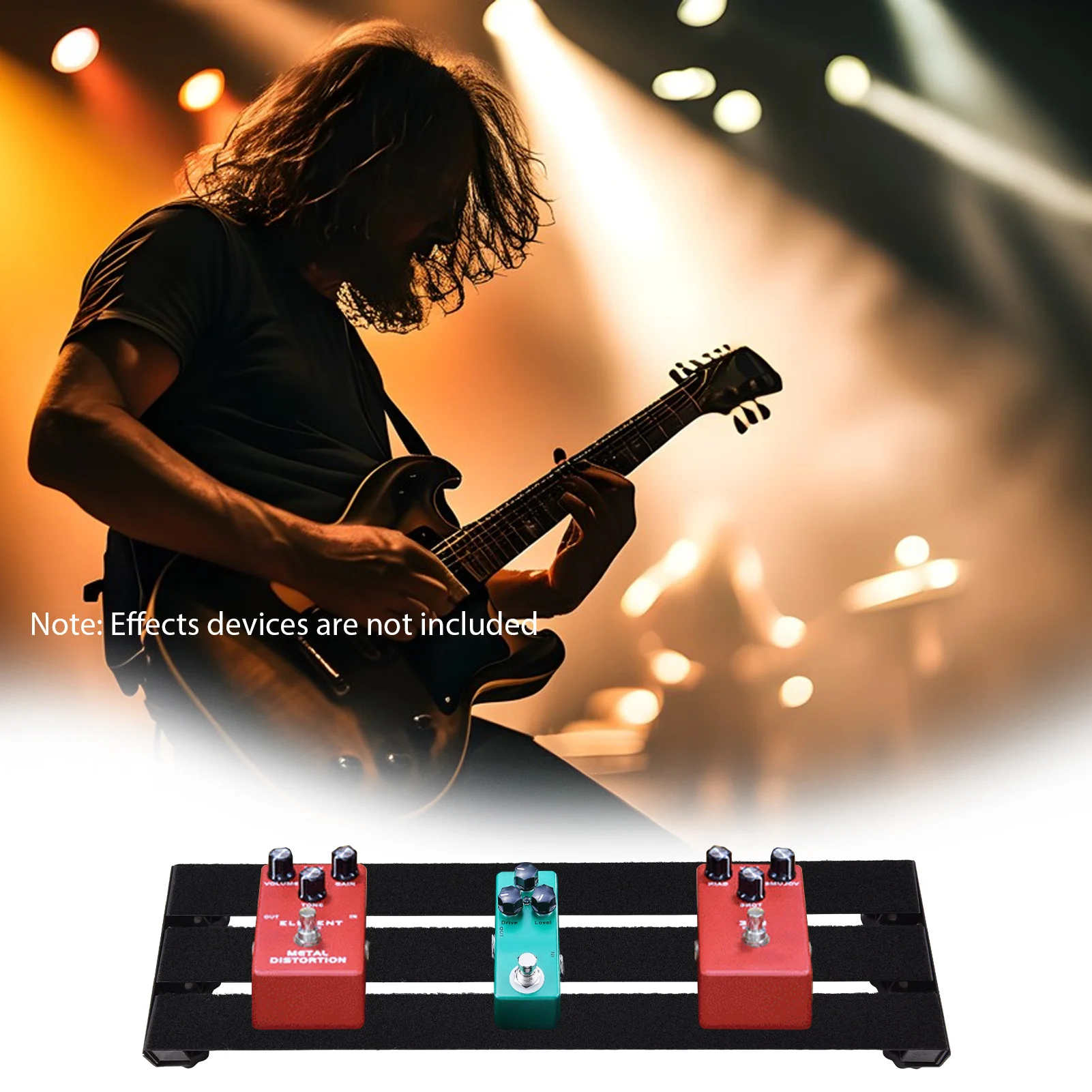 Guitar Pedal Board Effect Pedalboard Compartment Storage Power Cord Portable Easy to Assemble Pedal Boards Guitars Accessories