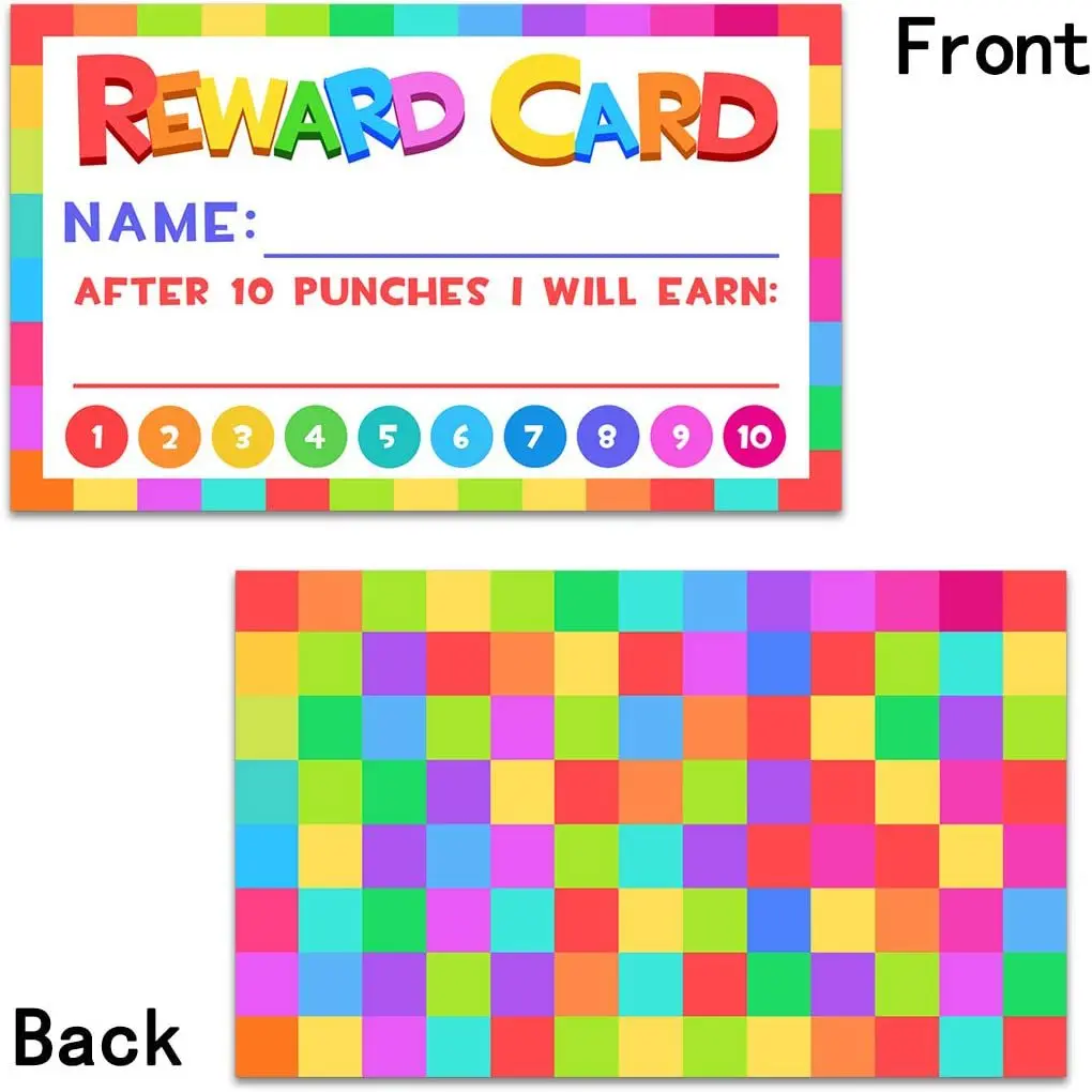 50Sheets Reward Point Punch Card Creative Interactive Growth Record Tools Children Good Habit Cultivation Supplies Praise Card