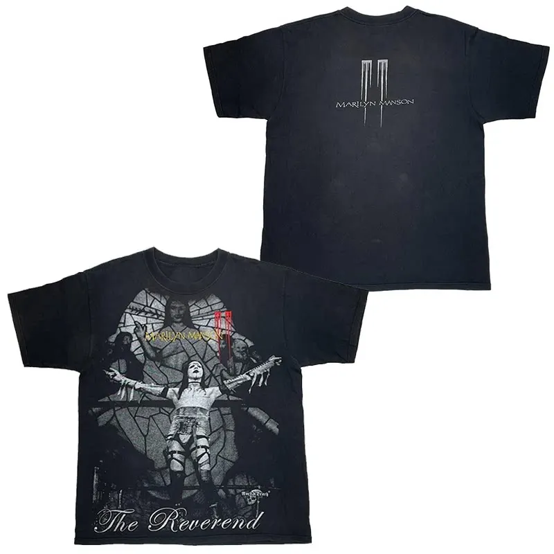 Camiseta Casual Abstrata Marilyn Manson de Luxo para Homens e Mulheres Top 2026