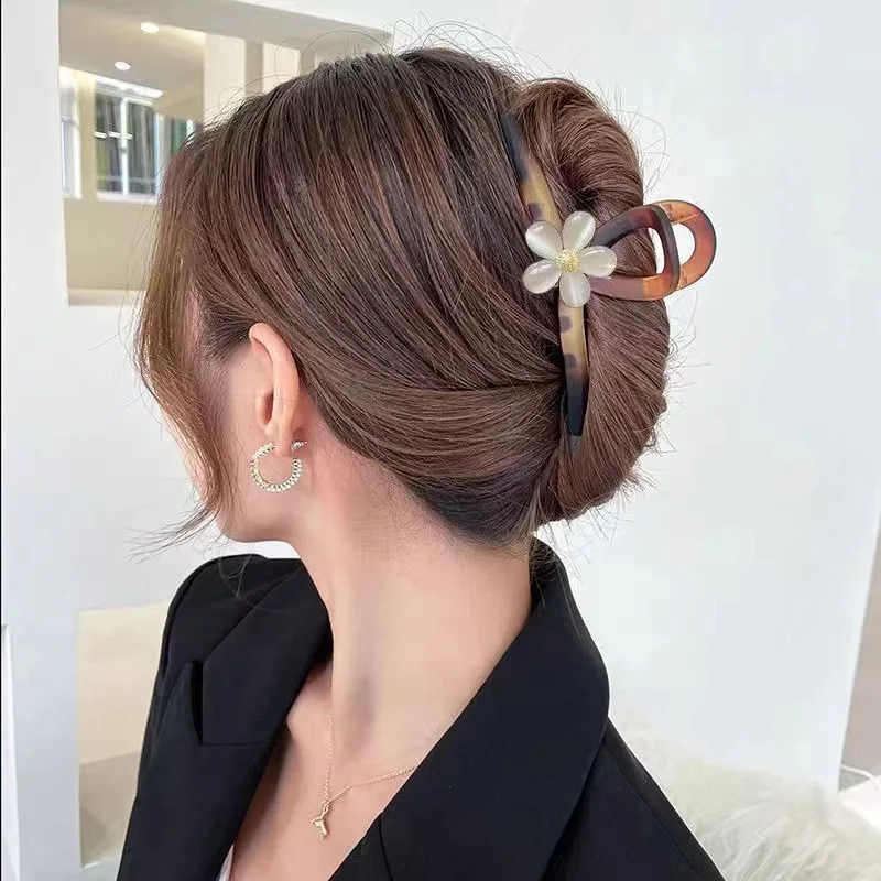 Fashionable Flower Grabber Female Large High-End Ins Headwear Hair Grabber Temperament Back Head Hair Shark Clip