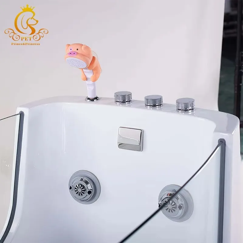 2026 EUR PET Freestanding Pet Spa Bathtub With Ozone Spa Dog Bathtub Massage Machine Air Bubble Feature For Pet Cleaning Bathing