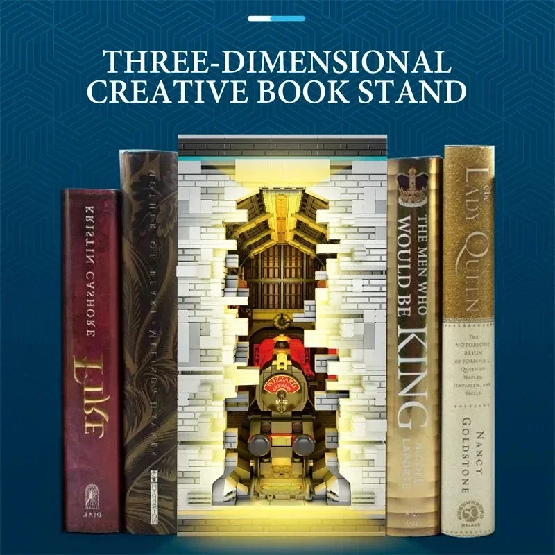 3060PCS สถานีรถไฟ Magic Bookend MOC ชุดบล็อกอาคาร Creative Street View ประกอบอิฐชุดแสงของเล่นเด็กของขวัญ