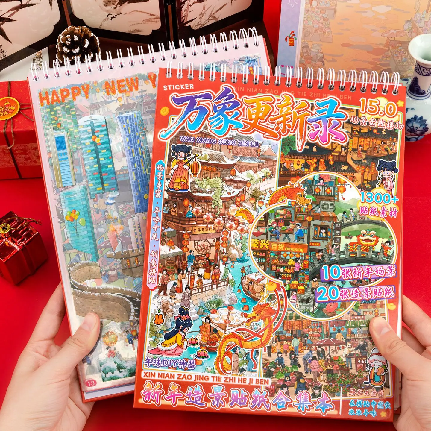 

10в1 Kawaii 3D мультфильм миниатюрная сцена креативный новогодний фестиваль пейзажные наклейки DIY ручная работа наклейки для скрапбукинга