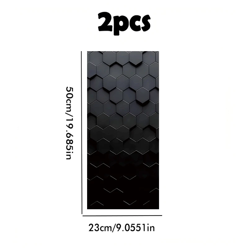 2 pieces of automotive B-pillar stickers Hexagon Smooth material protection film with anti-scratch properties